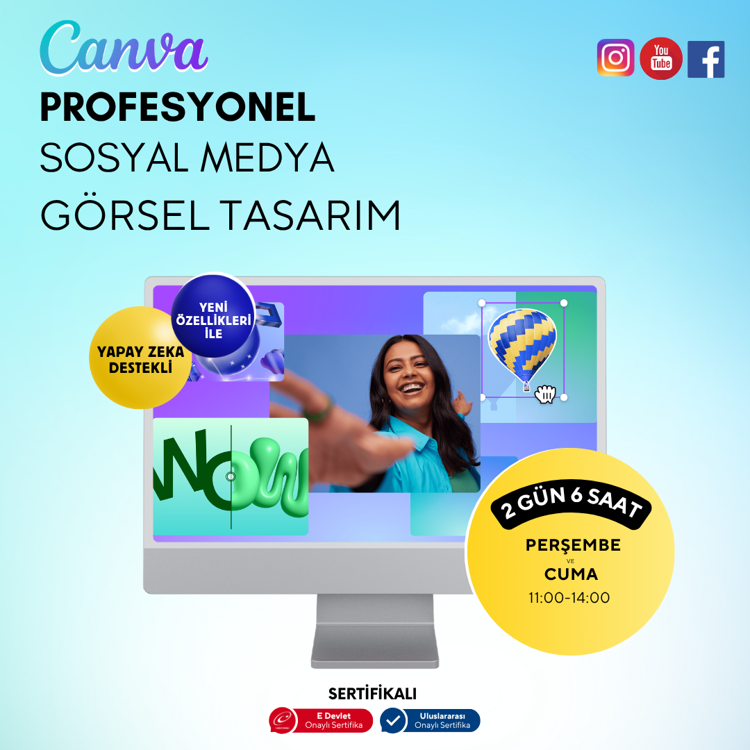 Profesyonel Sosyal Medya Görsel Tasarım (Canva)- Yüz Yüze