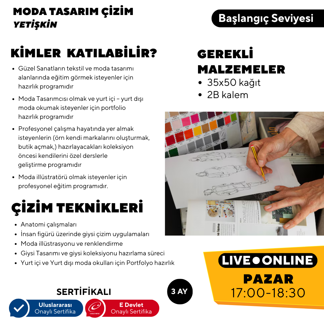 Lezioni di Fashion Design e Disegno (Adulti)