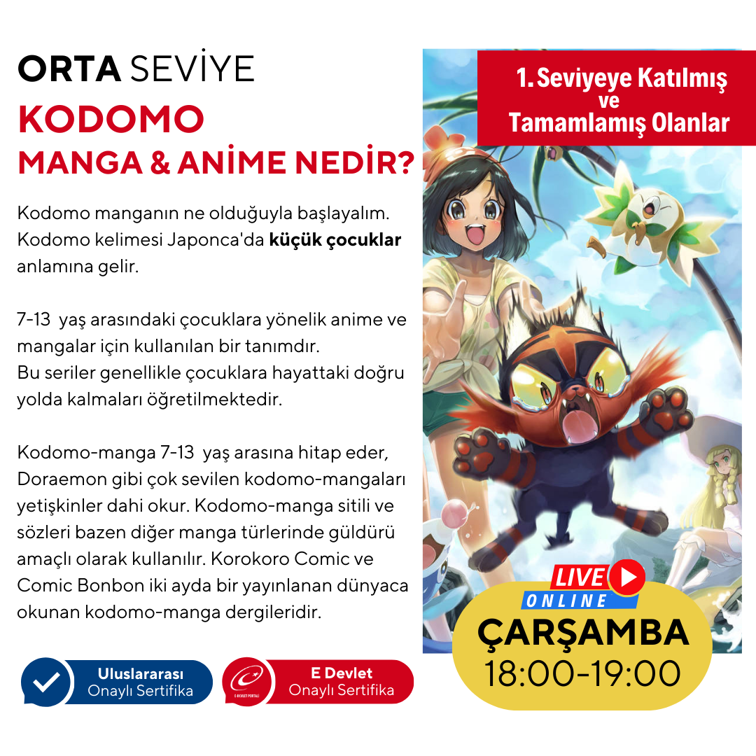 Kodomo Manga & Anime Zeichnen (7-13 Jahre) - Mittelstufe