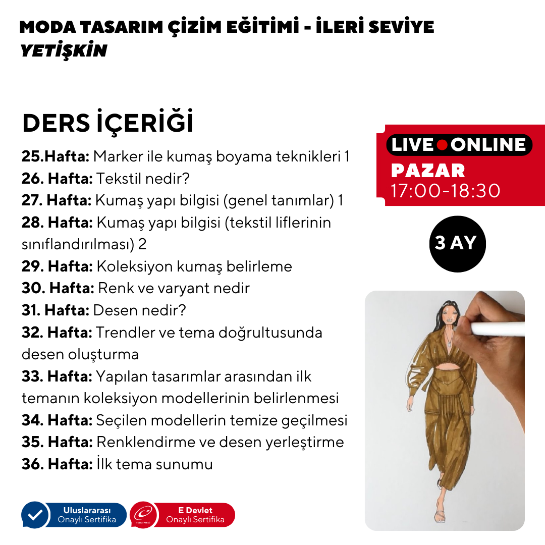 Clases de Diseño y Dibujo de Moda (Adultos) - Nivel Avanzado - Online