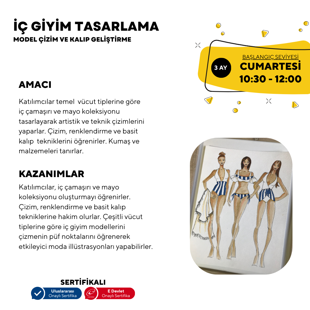 İç Giyim Tasarlama Model Çizim ve Kalıp Geliştirme -Başlangıç Seviyesi