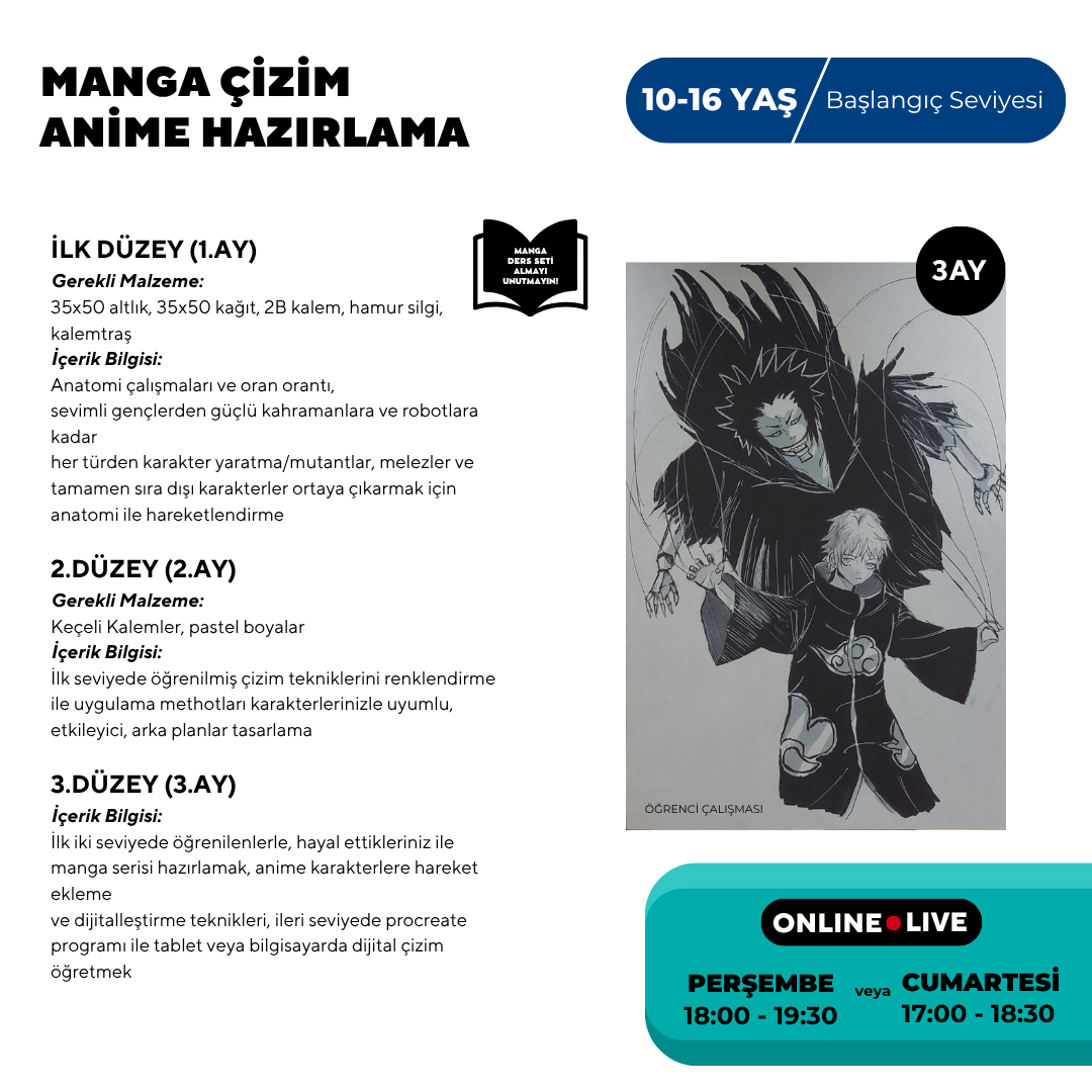Preparazione al disegno di manga e anime (10-16 anni)