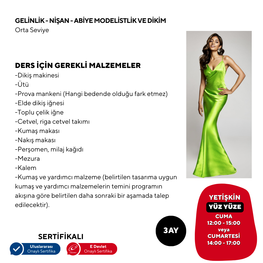 Design und Nähen von Braut-, Verlobungs- und Abendkleidern (Mittelstufe)