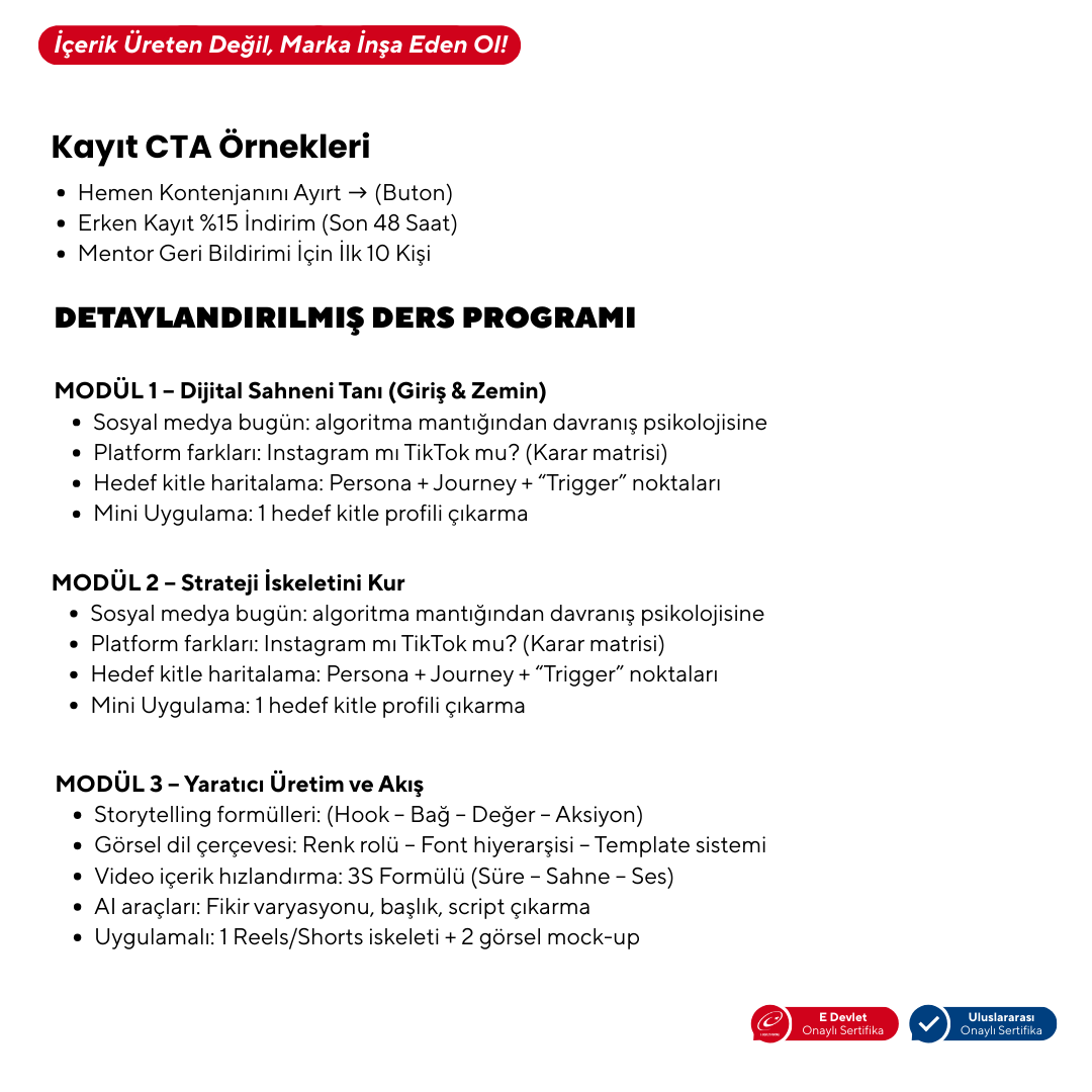 Sosyal Medya İçerik Atölyesi