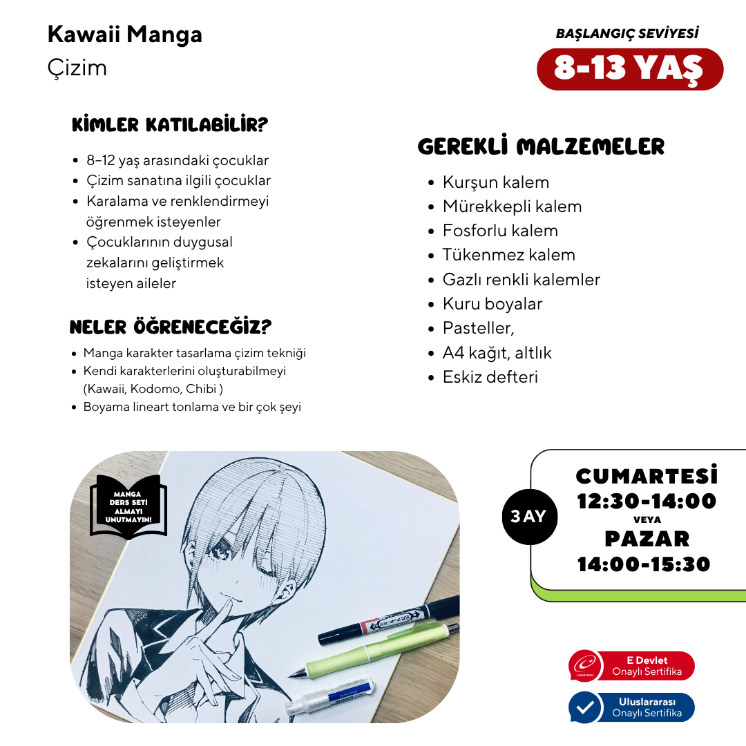 Kawaii Manga Drawing (8-13 Years Old) - Face to Face