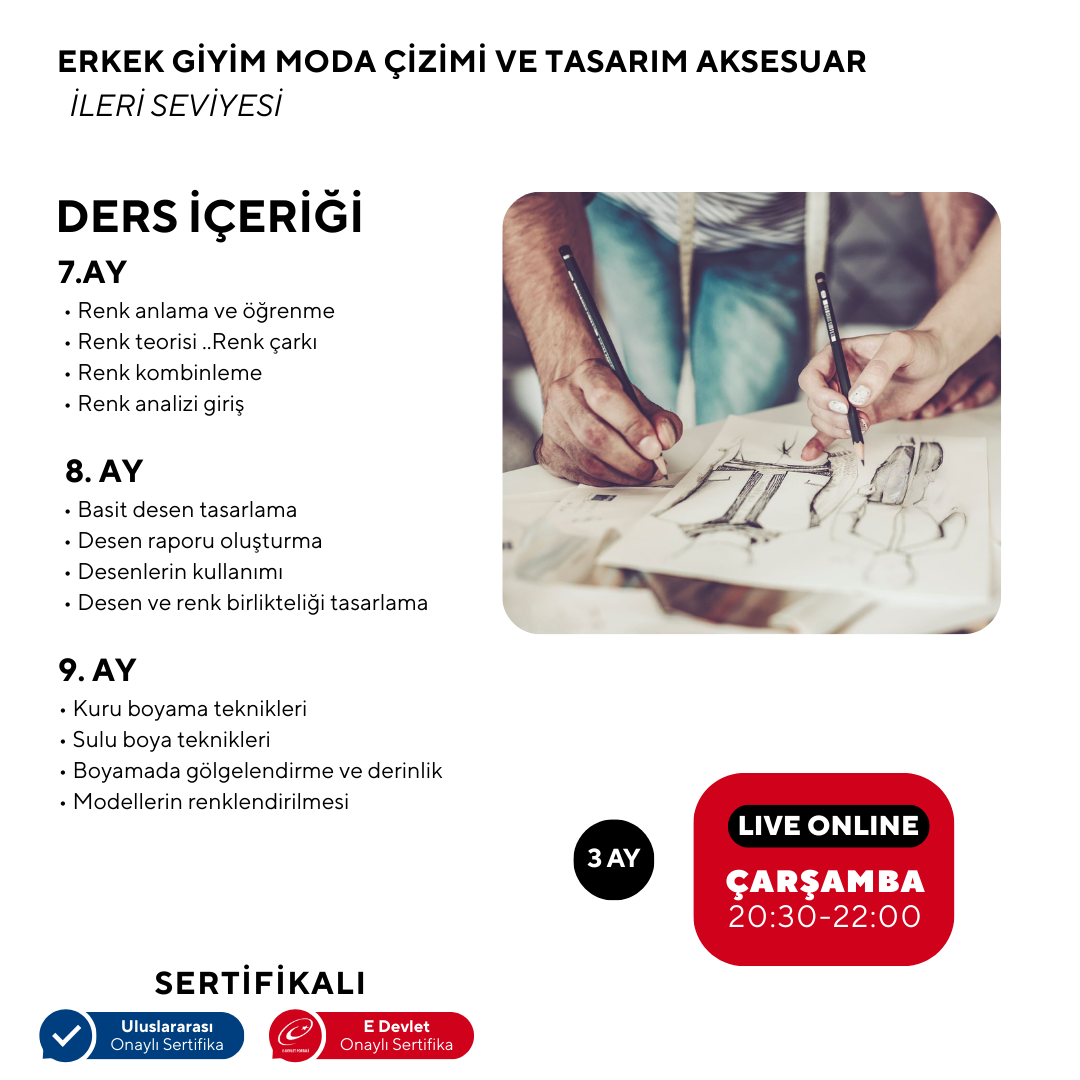 Erkek Giyim Moda Çizimi ve Tasarım Aksesuar -ileri Seviye