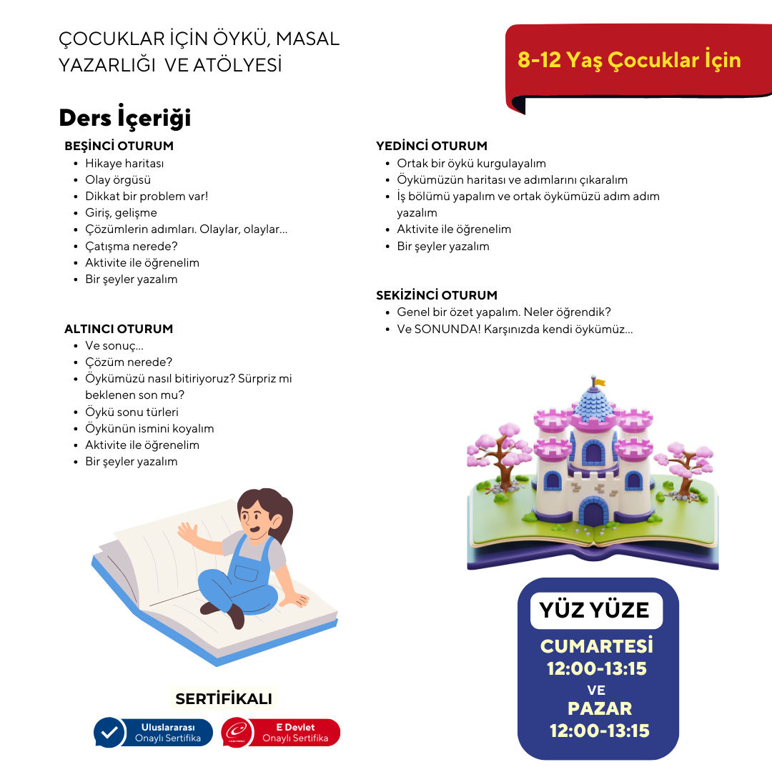 Написание историй, сказок и мастер-класс для детей 8-12 лет - YüzYüze