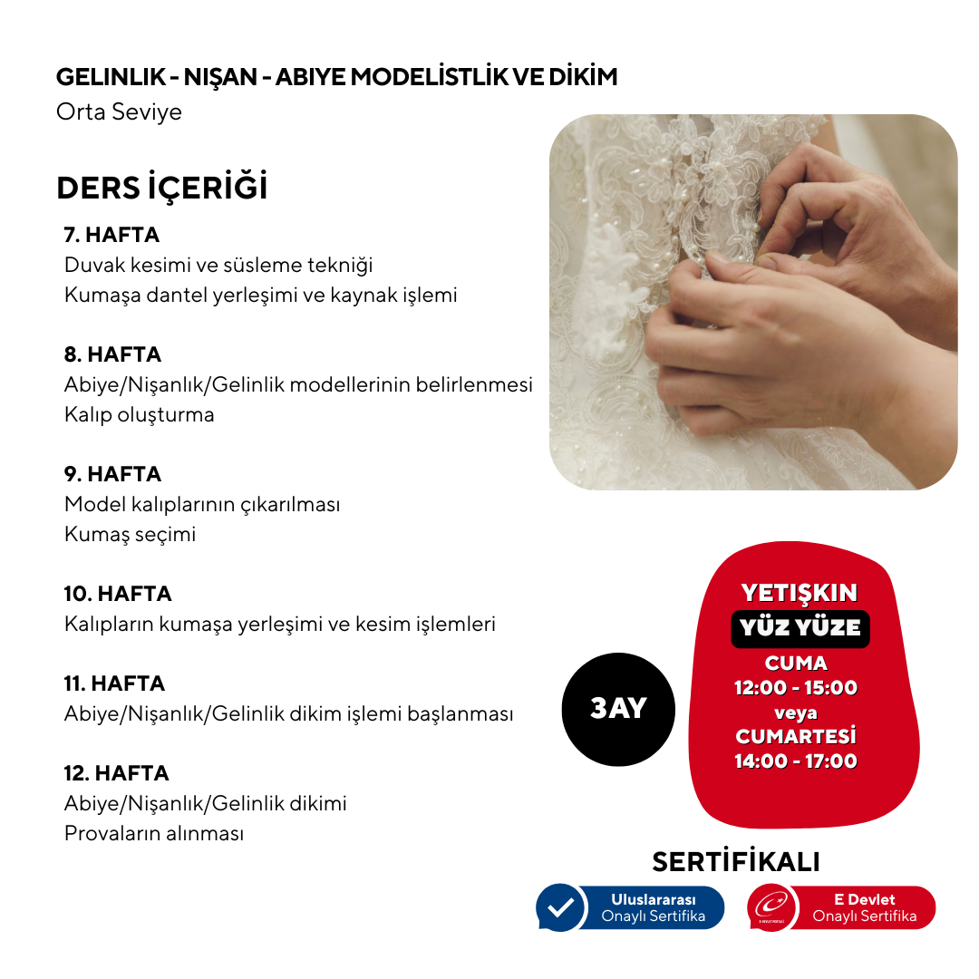 Design und Nähen von Braut-, Verlobungs- und Abendkleidern (Mittelstufe)