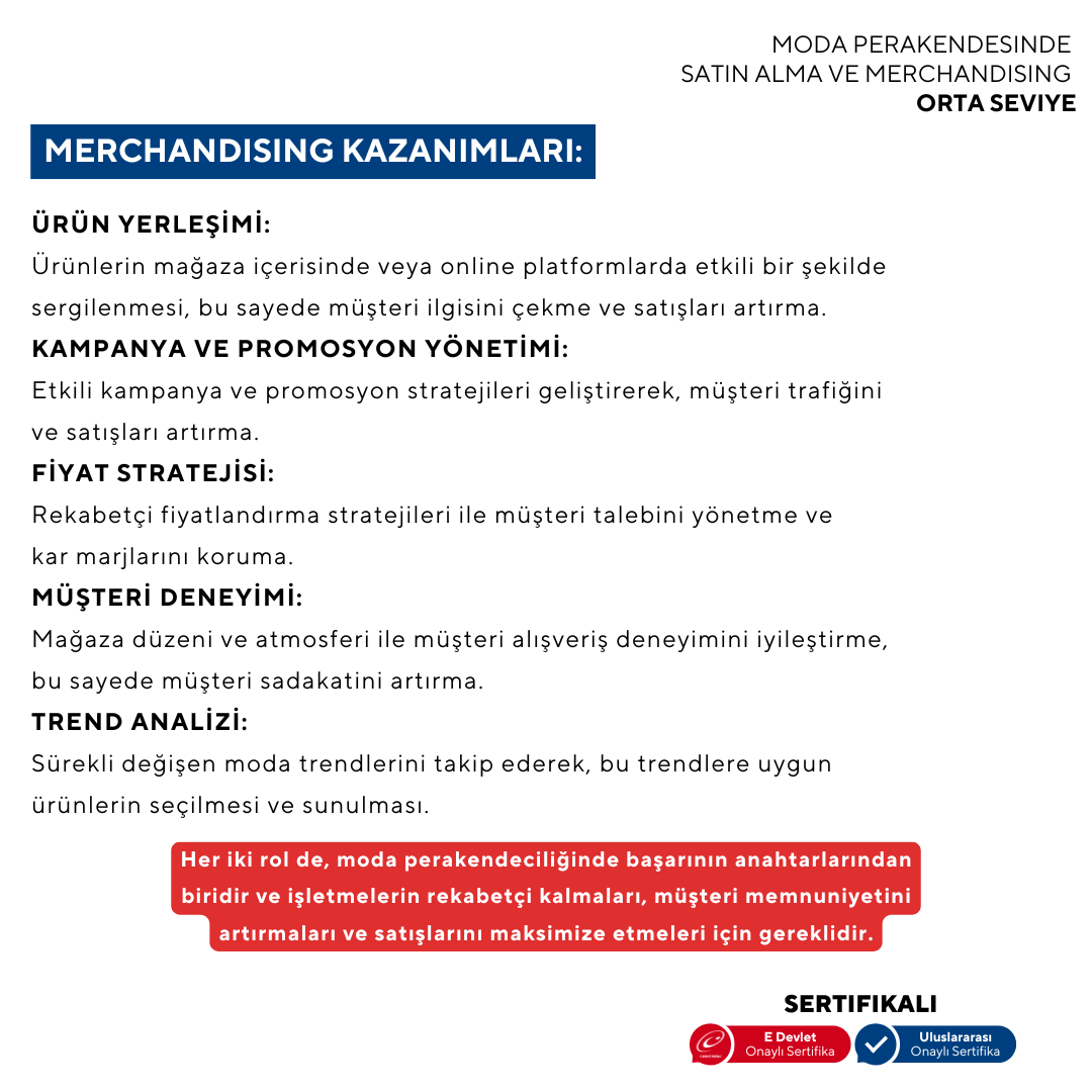 Закупки и мерчандайзинг в сфере розничной торговли модной одеждой (лицом к лицу) – средний уровень
