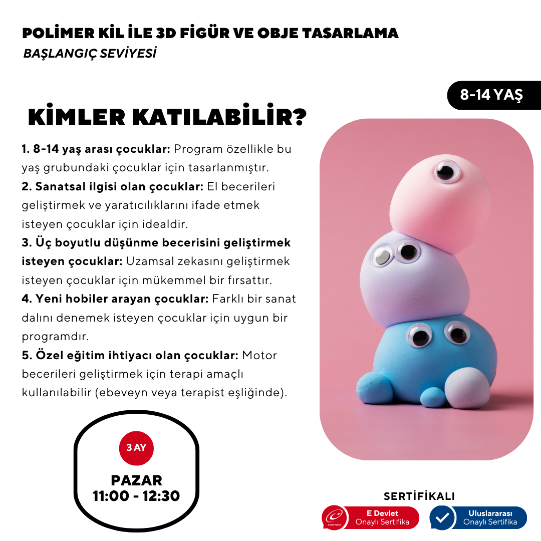 Проектирование 3D-фигур и предметов из полимерной глины (8-14 лет) - Лицом к лицу