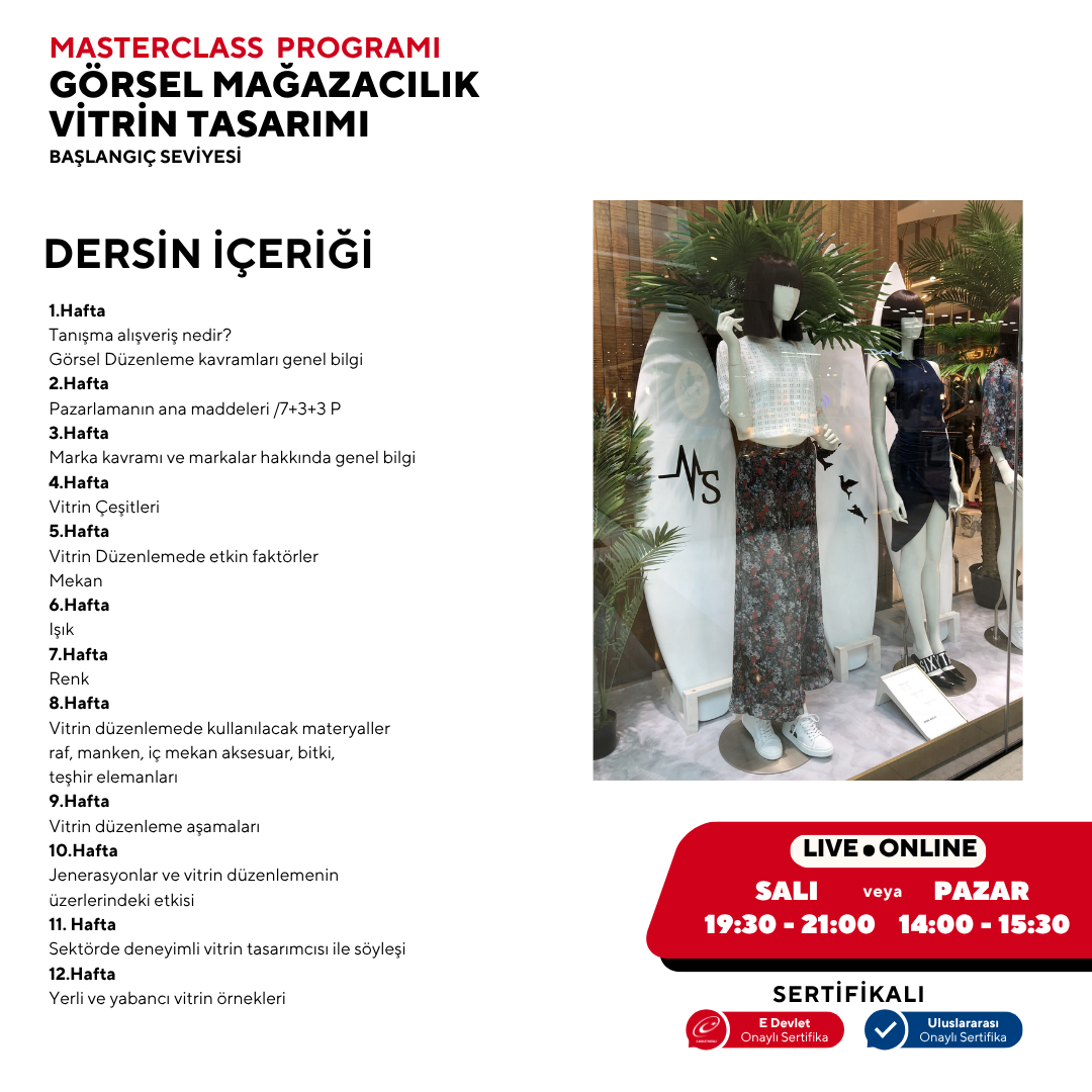 Görsel Mağazacılık ve Vitrin Tasarımı (Masterclass Eğitim Programı)