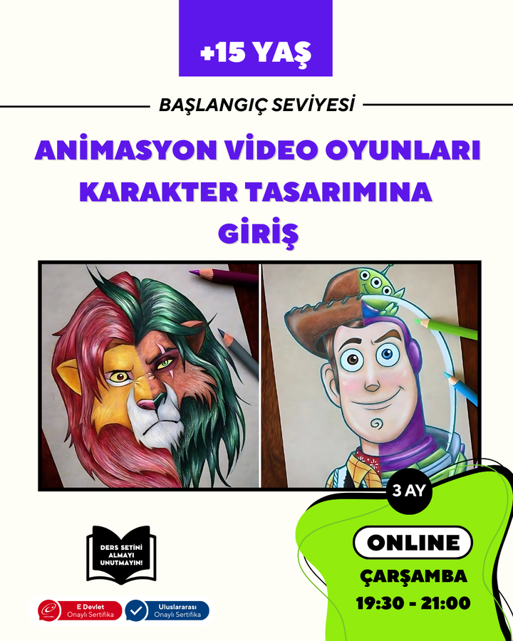 Introduction to Animation Character Design (+15 years old)