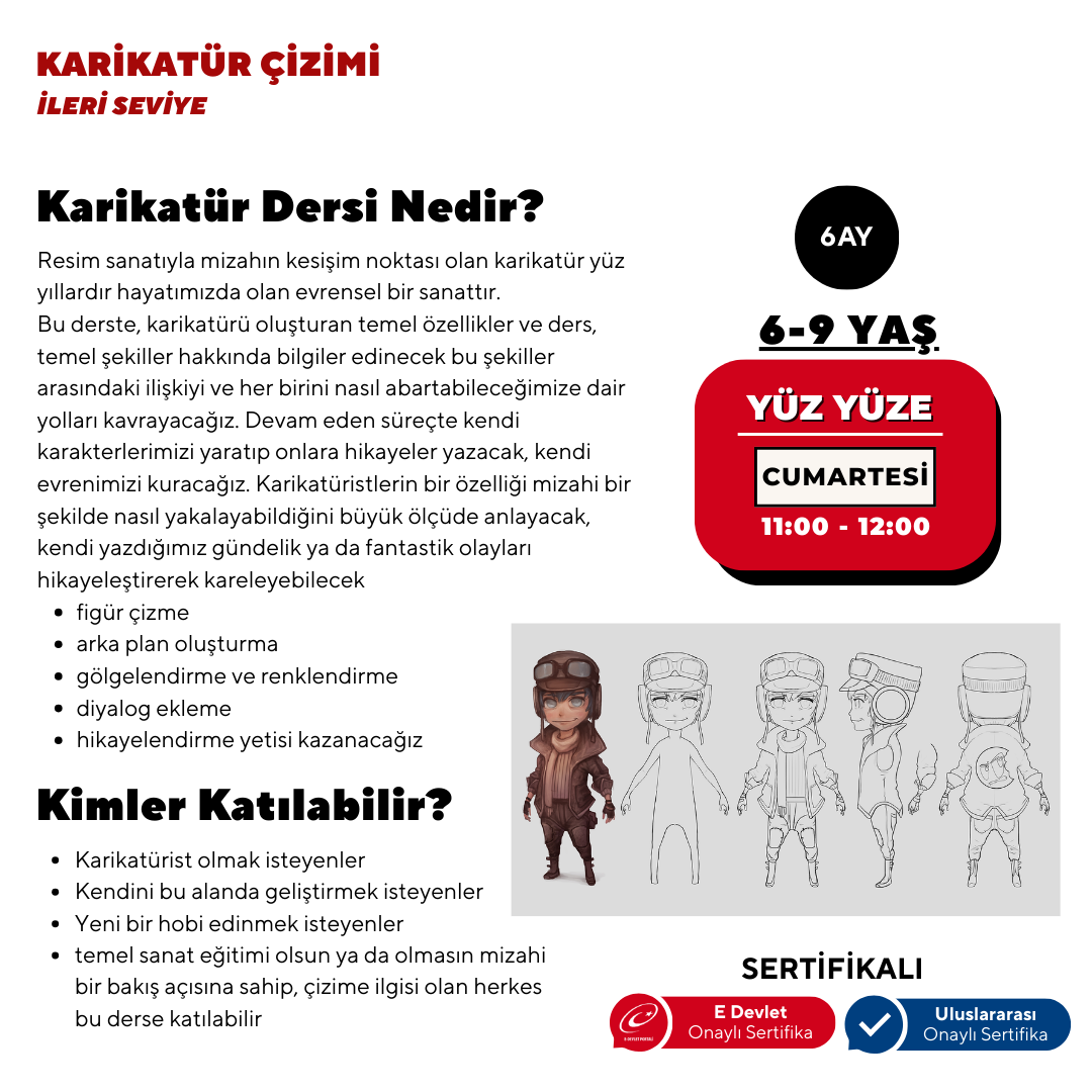 Karikatür Çizim  - Yüz Yüze (İleri Seviye) (6-9 Yaş )