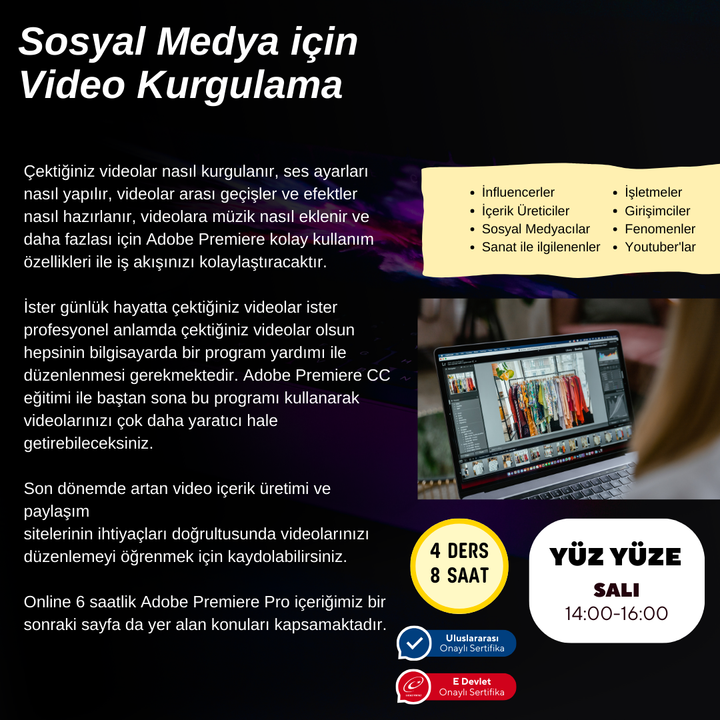 Adobe Premier ile Video Kurgu Yüz Yüze