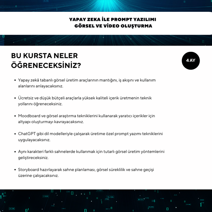 Yapay Zeka ile Prompt Yazılımı ( Görsel ve Video Oluşturma ) - Online