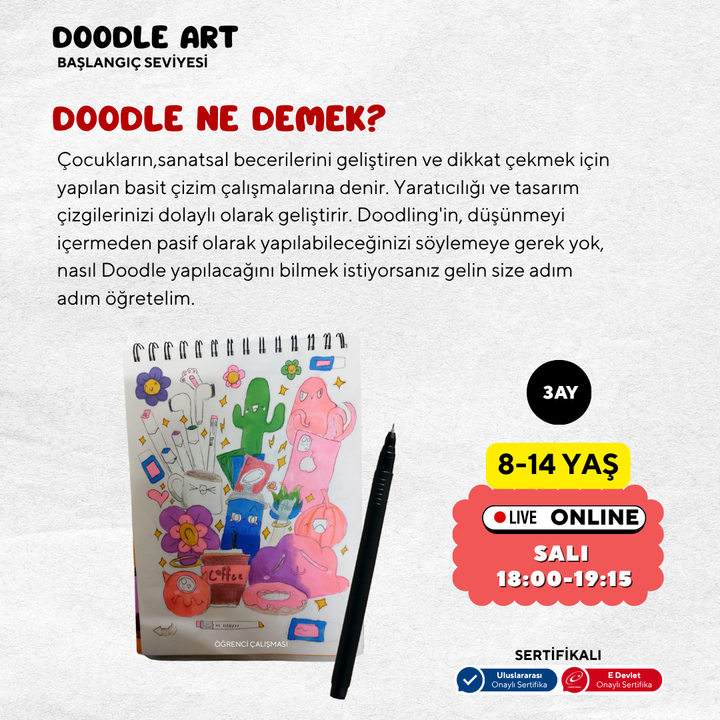 Doodle Sketching Art - Karalama Sanatı  (8-14 Yaş)