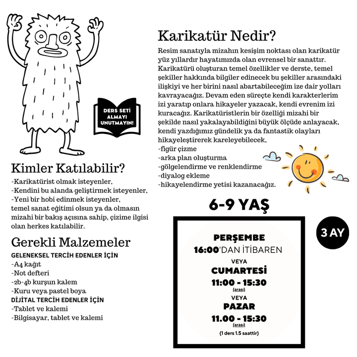 Cartoon Drawing - Face to Face (Intermediate Level) (Ages 6-9)