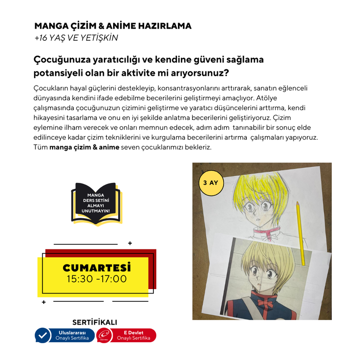 Dibujo de Manga y Preparación de Anime - Cara a Cara (+ 16 y Adultos)