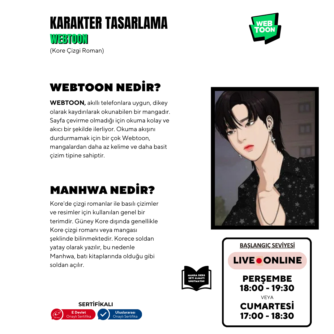 Webtoon ve Manhwa (Kore Çizgi Roman) Hazırlama (+12 Yaş ve Yetişkin)