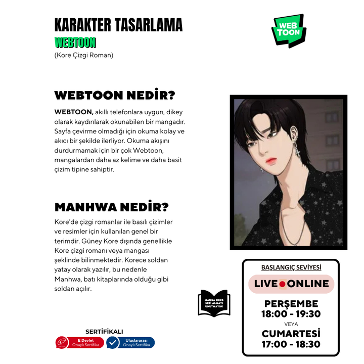 Webtoon ve Manhwa (Kore Çizgi Roman) Hazırlama (+12 Yaş ve Yetişkin)