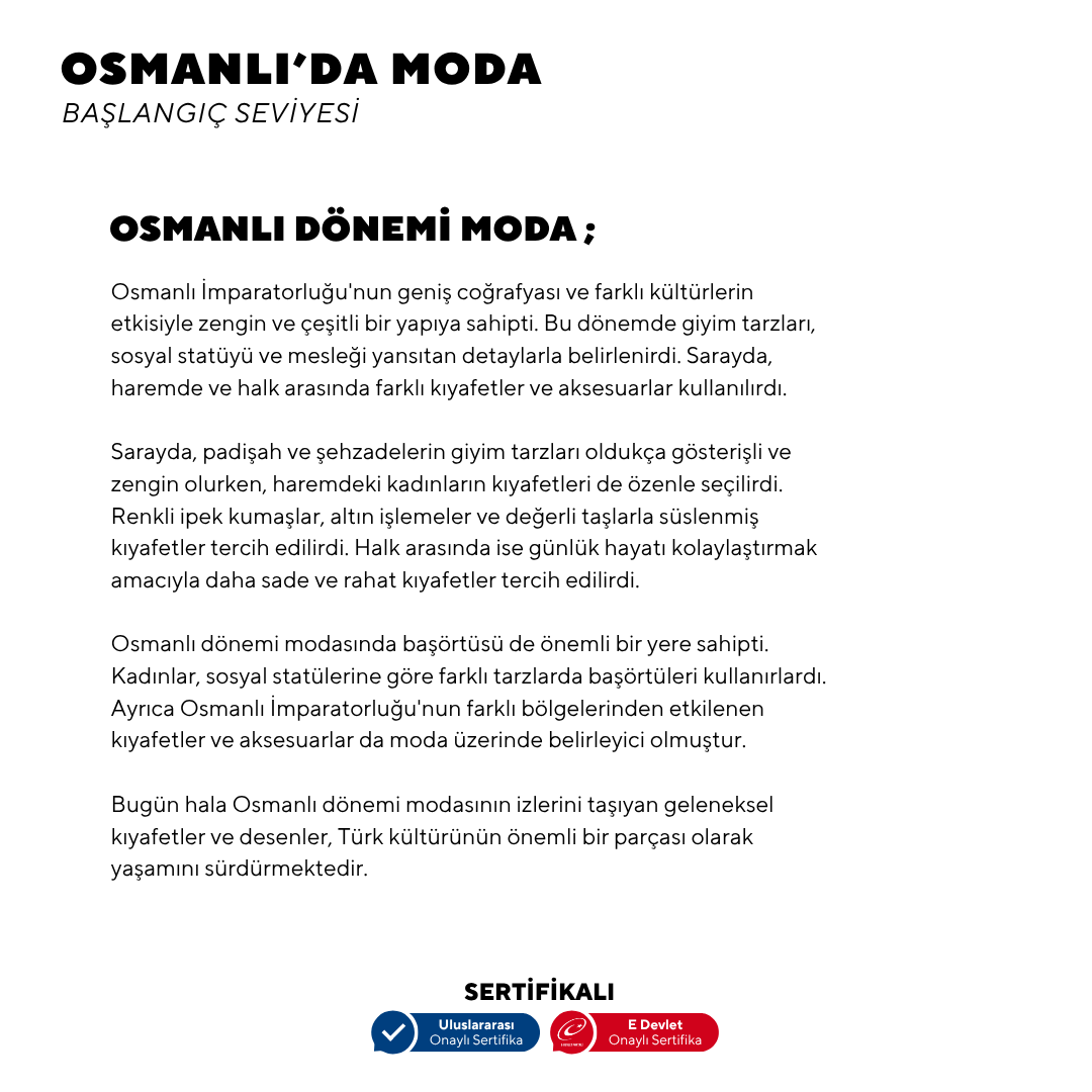 Osmanlı'da Moda- Online