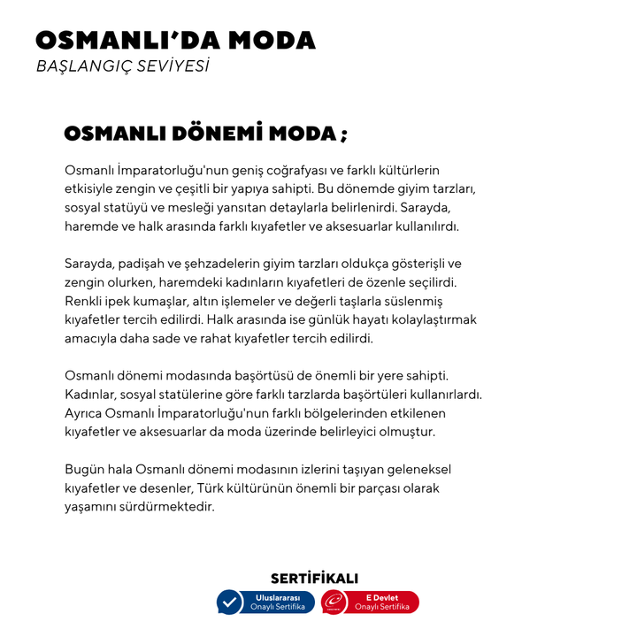 Osmanlı'da Moda- Online