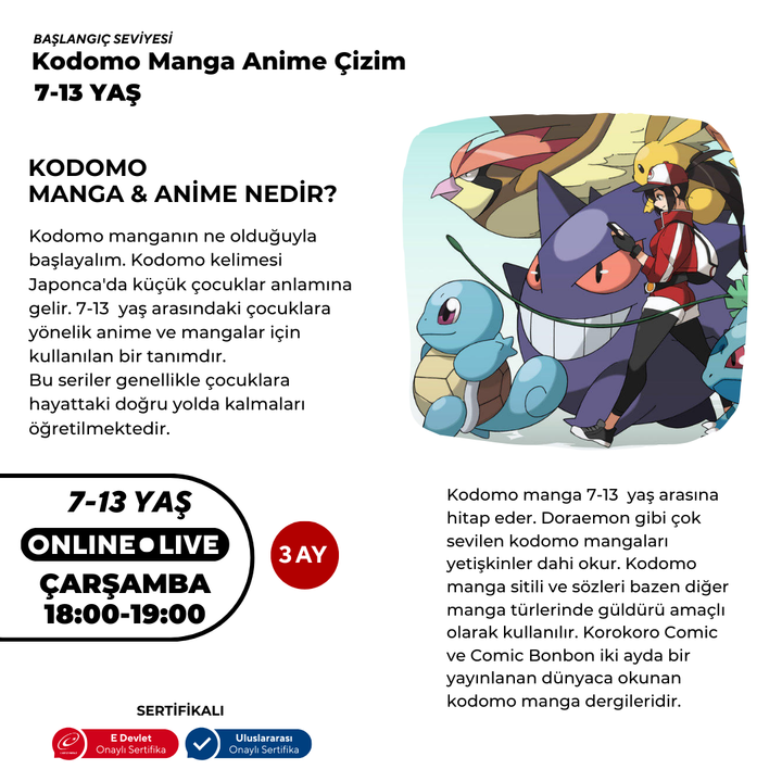 Kodomo Manga & Anime Çizimi  (7-13 Yaş)