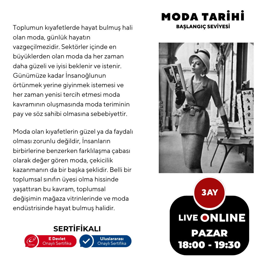 Moda Tarihi + 15 yaş ve yetişkin