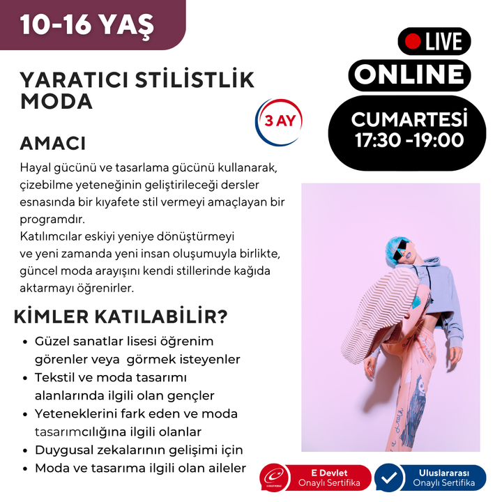 Yaratıcı Stilistlik ve Moda (10-16 Yaş)