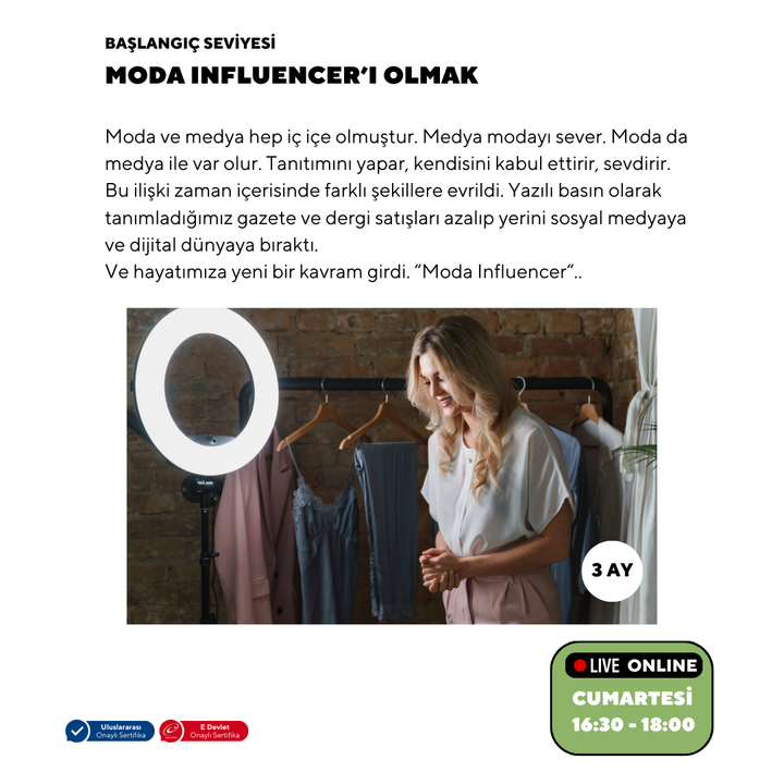 Moda Influencer'ı Olmak ( Online )