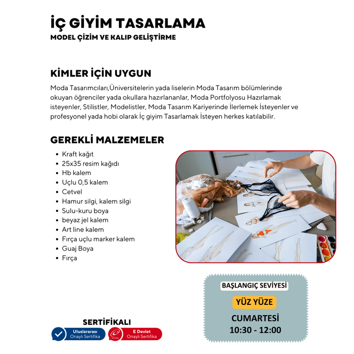 Unterwäschedesign, Modellzeichnen und Schnittmusterentwicklung - Anfängerniveau