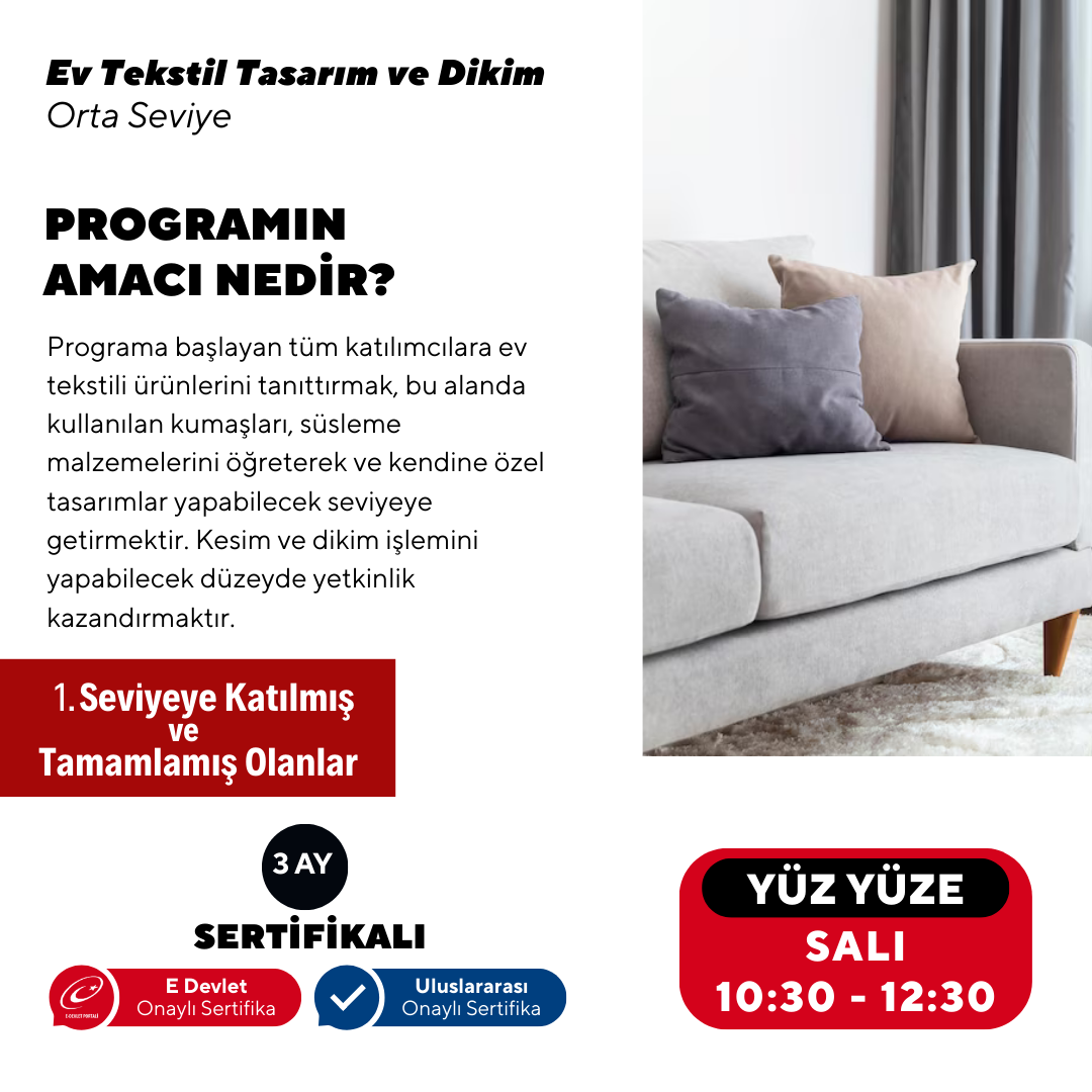 Ev Tekstil Tasarım - Orta Seviye