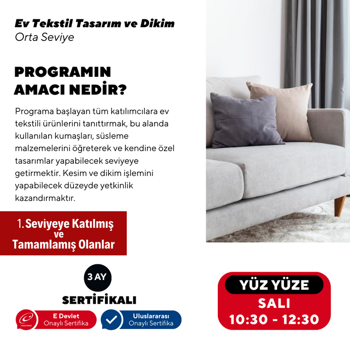 Ev Tekstil Tasarım - Orta Seviye