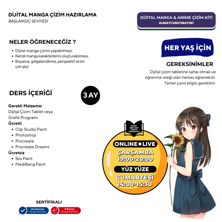 Dijital Manga Çizim Hazırlama Eğitimi