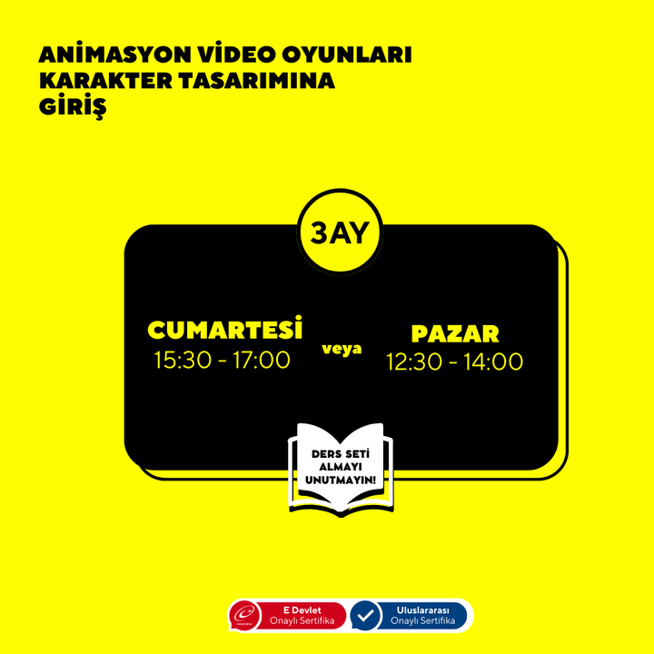 Animasyon Karakter Tasarımına Giriş (+15 yaş) -Yüz Yüze