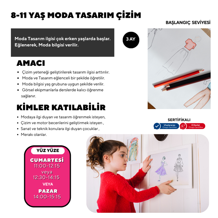 8-11 Years Fashion Design Drawing (Face to Face)