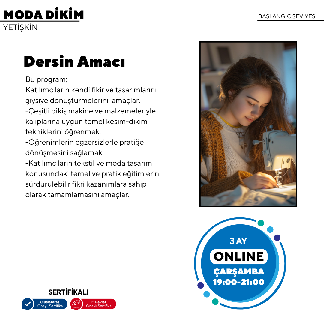 Moda Dikim - (Başlangıç Seviyesi)- Online
