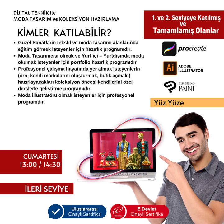 Moda Tasarım Dijital Çizim- (İleri Seviye) Yüz Yüze