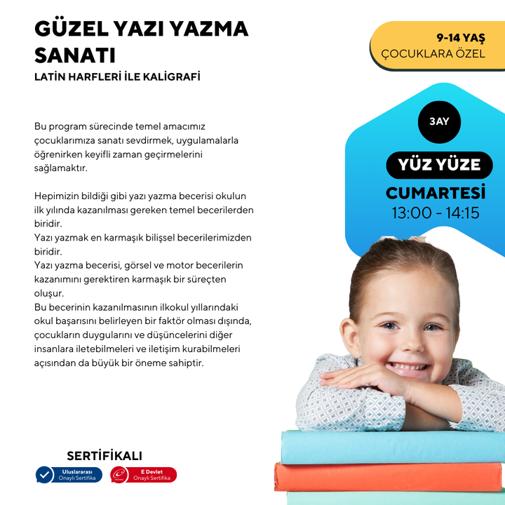Güzel Yazı Yazma Sanatı (Kaligrafi ) -9-14 Yaş Yüz Yüze