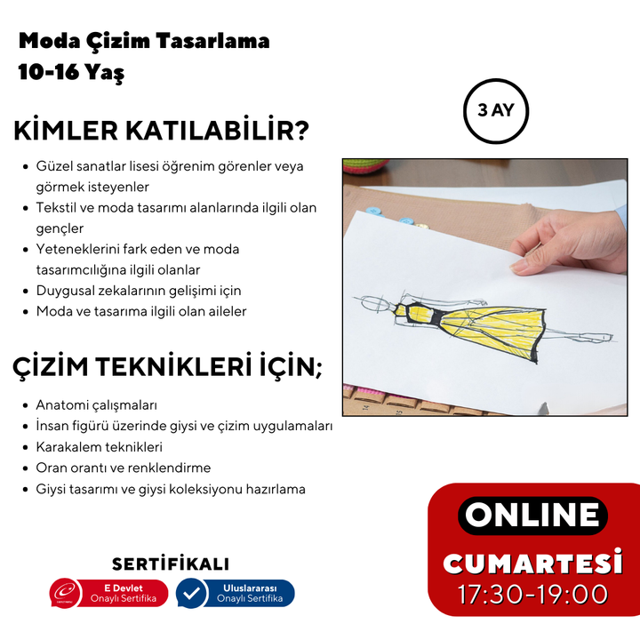 Moda Tasarım ve Çizim  (10-16 Yaş)