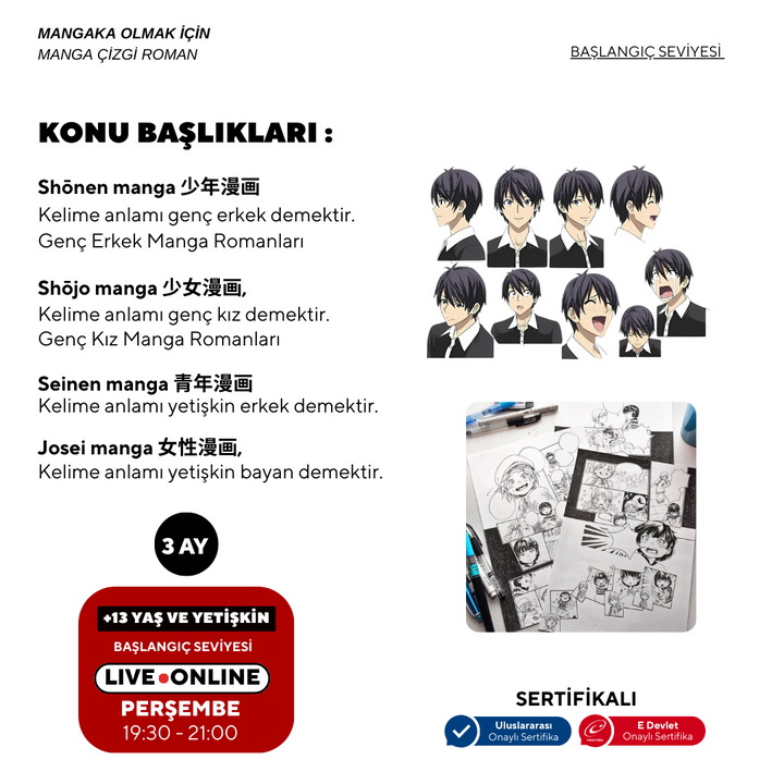 Mangaka Olmak için Japon Çizgi Roman (MANGA) Storyboard