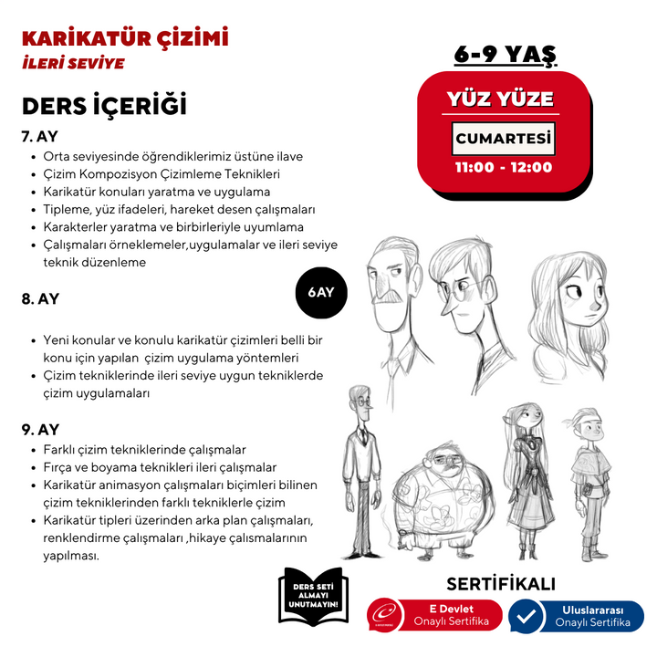 Karikatür Çizim  - Yüz Yüze (İleri Seviye) (6-9 Yaş )