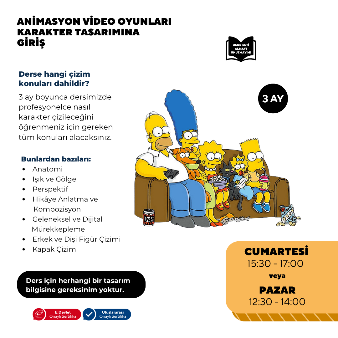 Introduction to Animation Character Design (+15 years old) - Face to Face