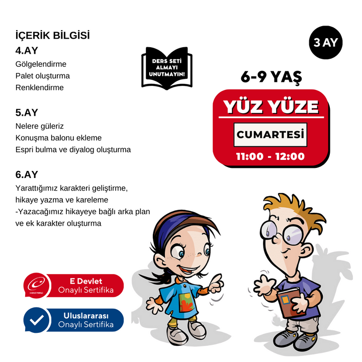 Karikatür Çizimi - Yüz Yüze (Orta Seviye) (6-9 Yaş )