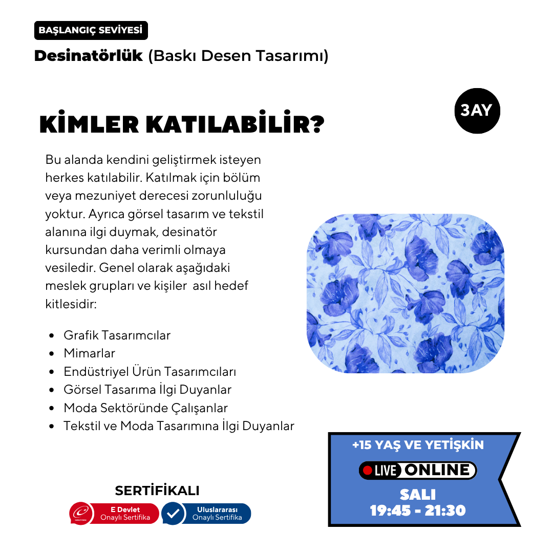 Adobe Photoshop ile Desinatörlük (Baskı Desen Tasarımı)