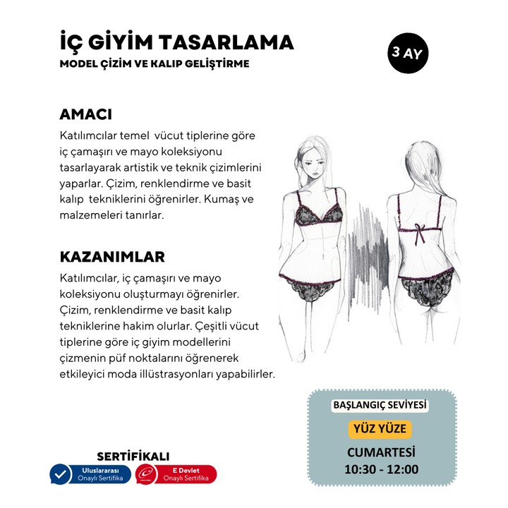 Unterwäschedesign, Modellzeichnen und Schnittmusterentwicklung - Anfängerniveau