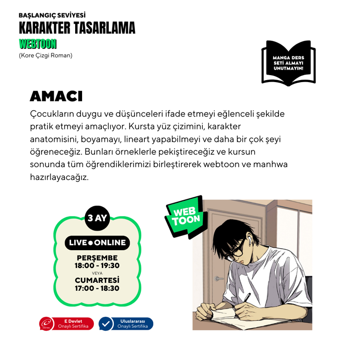 Webtoon ve Manhwa (Kore Çizgi Roman) Hazırlama (+12 Yaş ve Yetişkin)