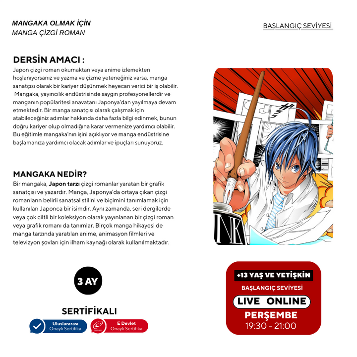 Mangaka Olmak için Japon Çizgi Roman (MANGA) Storyboard