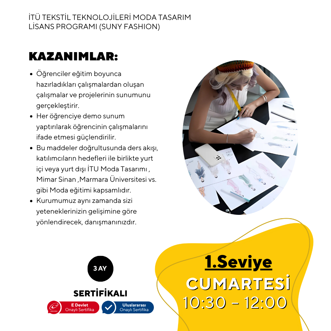 ITU Textile Technologies and Fashion Design Undergraduate Program (Suny Fashion) - Face to face