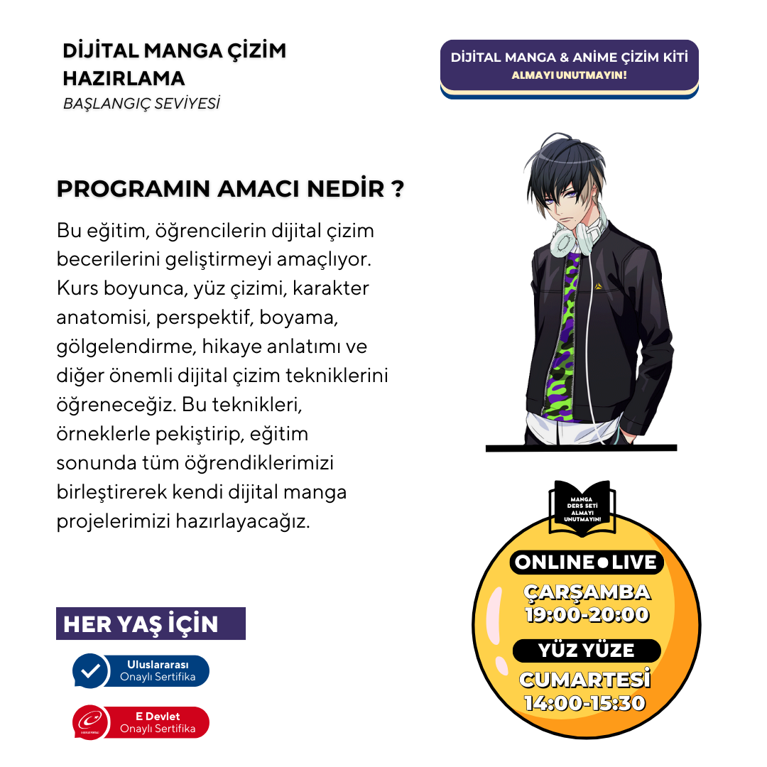 Dijital Manga Çizim Hazırlama Eğitimi